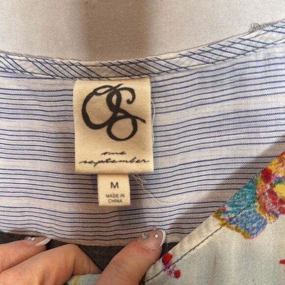 Anthropology One September Milieu Mixed Media Floral Knit  Women's Top. Size M. - Picture 6 of 11